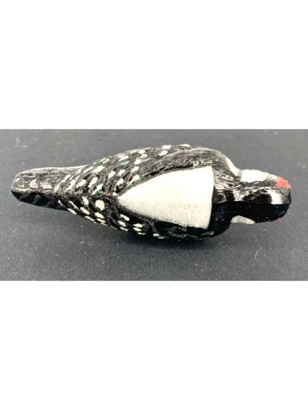 Hairy Woodpecker Old World Christmas Blown Glass Clip-On Ornament